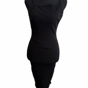 Black Sleeveless Open Back Dress